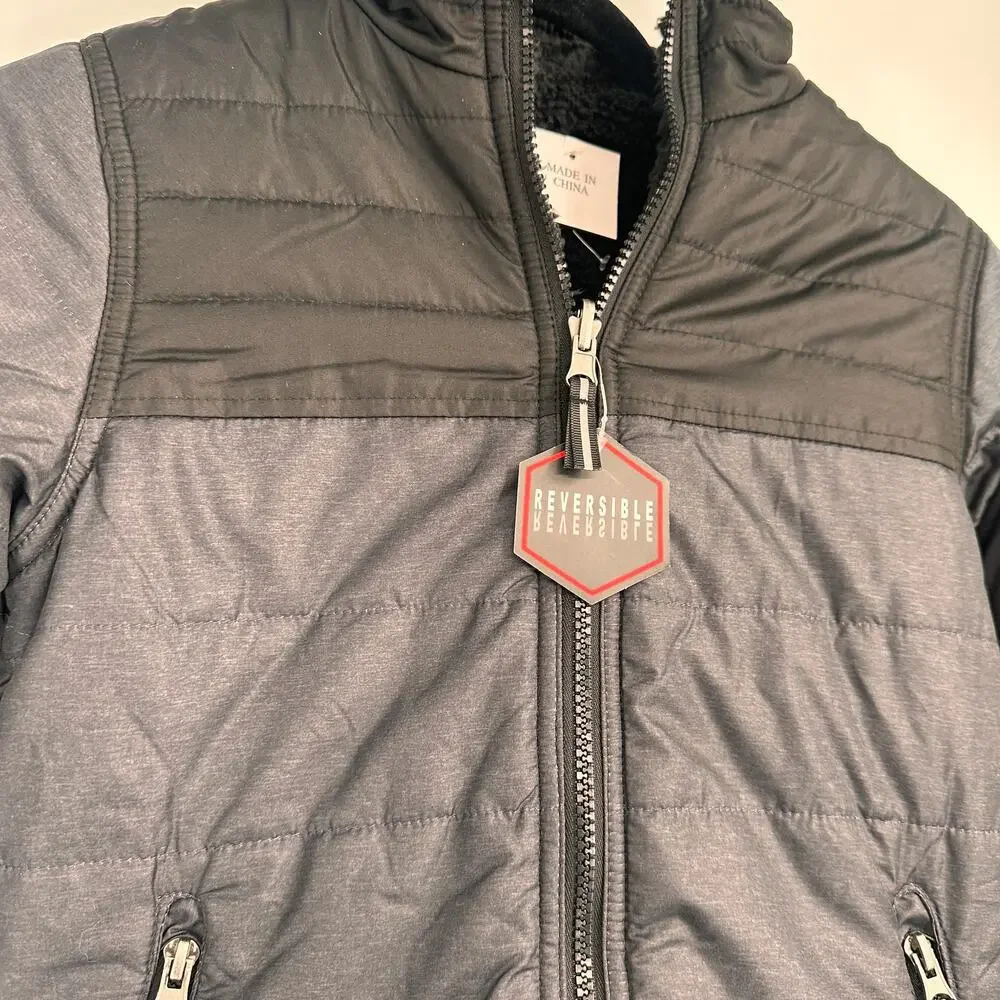 Swiss Alps Boys Reversible Jacket Grey & Black Zip Up New with tags Size 4